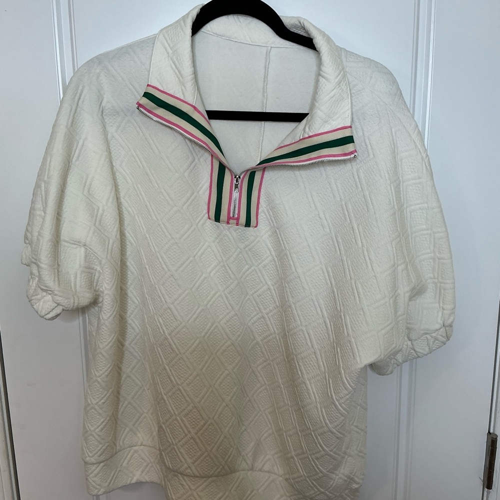 Women's Cream Polo Top